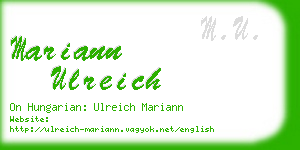 mariann ulreich business card